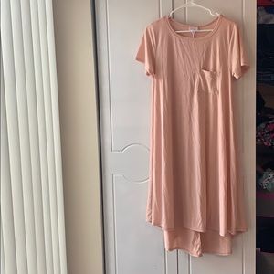 Lula Roe Carly Dress, Medium, Light Pink